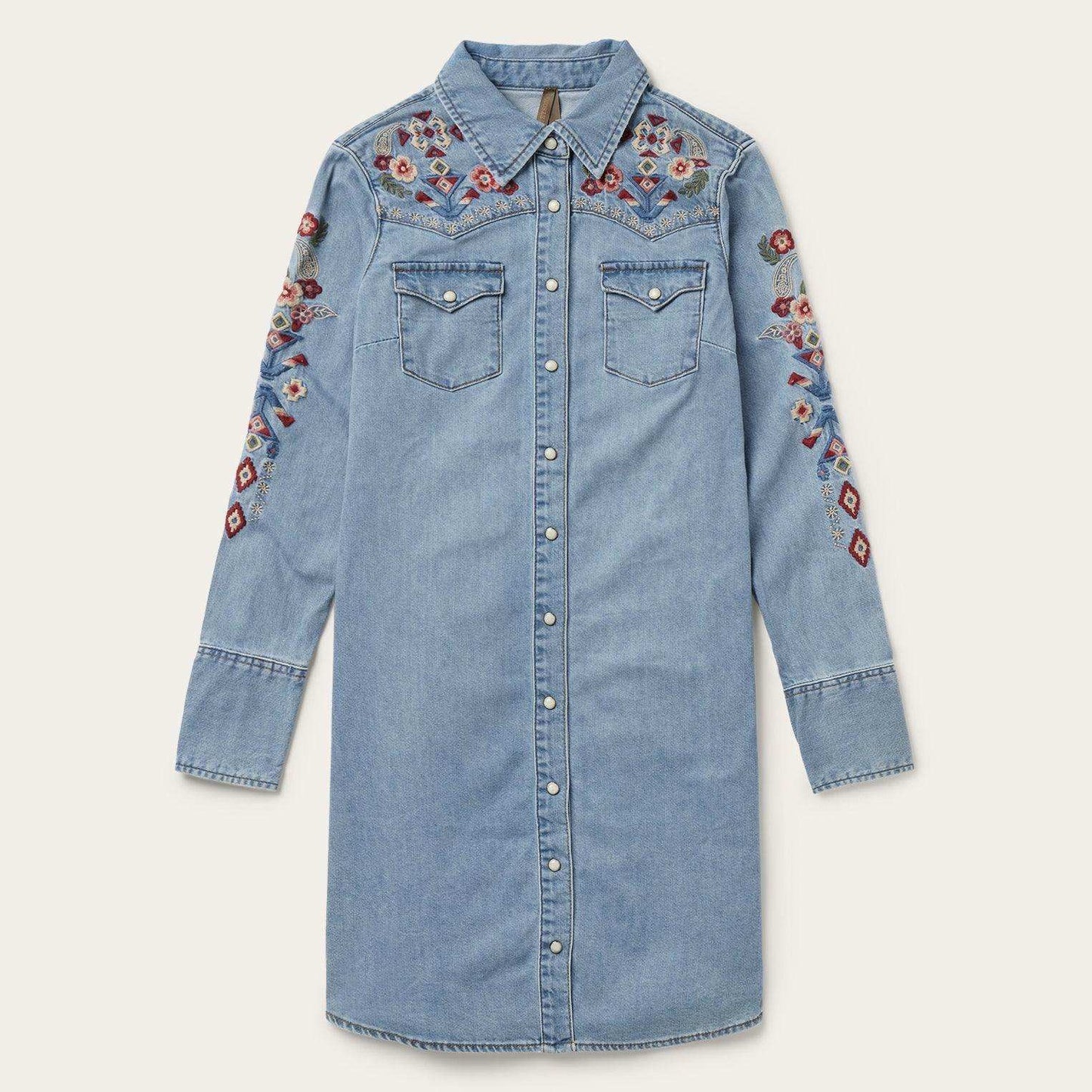 Stetson Embroidered Denim Shirt Dress - Stetson - Flyclothing LLC