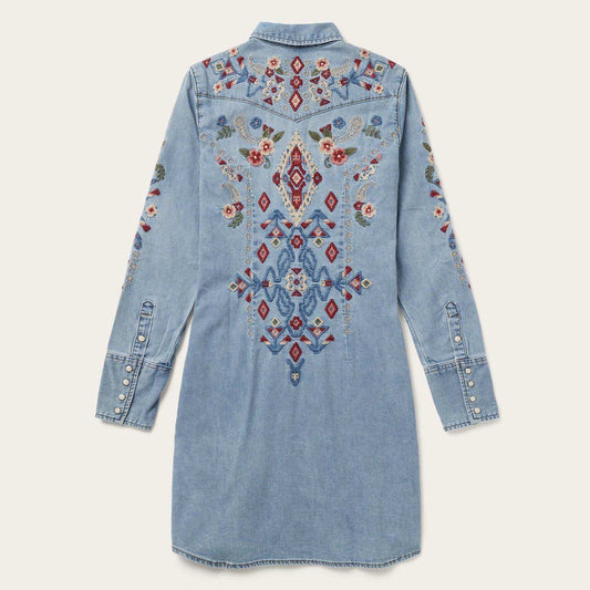 Stetson Embroidered Denim Shirt Dress - Stetson - Flyclothing LLC