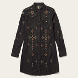 Stetson Embroidered Black Denim Shirt Dress - Stetson - Flyclothing LLC