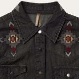 Stetson Embroidered Black Denim Shirt Dress - Stetson