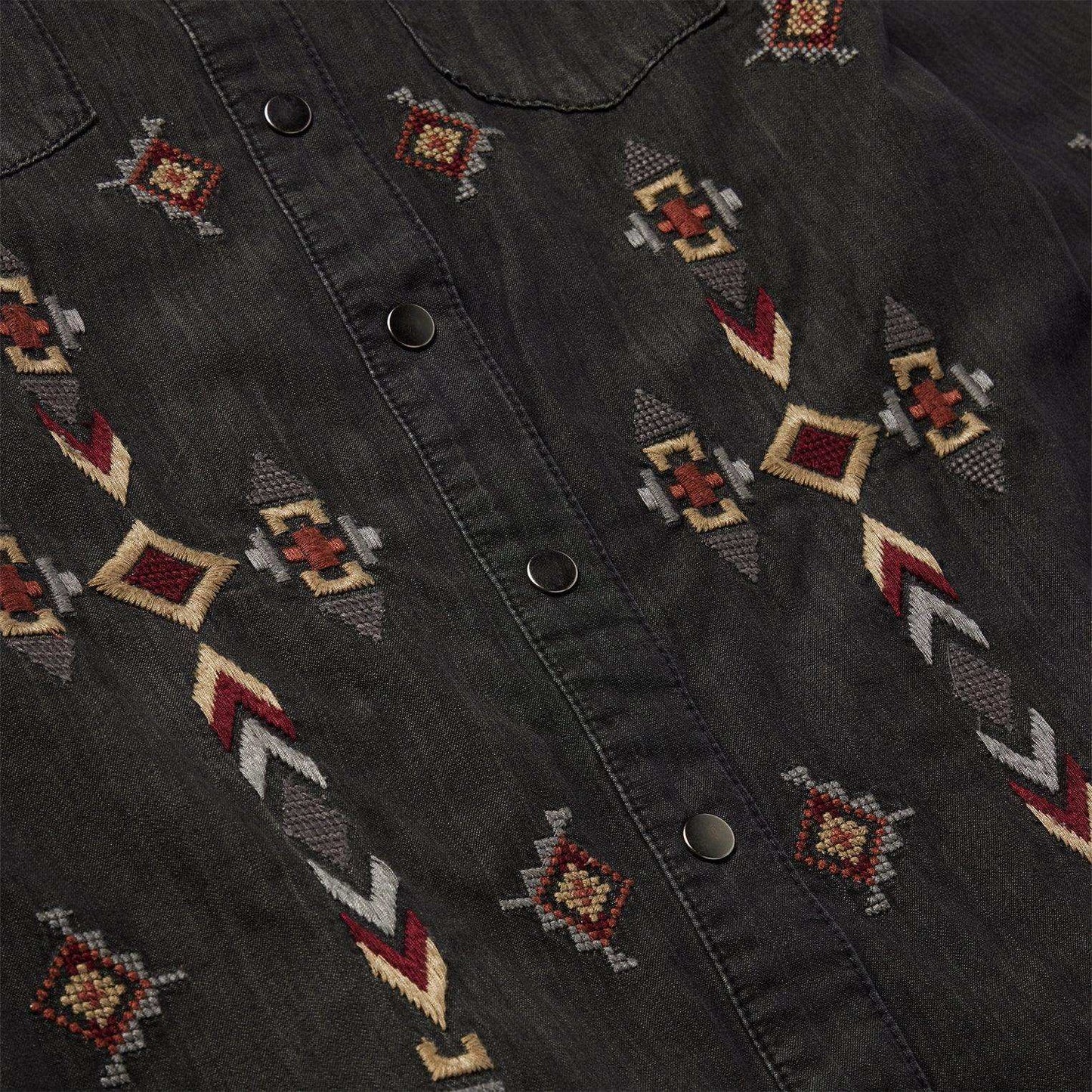 Stetson Embroidered Black Denim Shirt Dress - Stetson - Flyclothing LLC