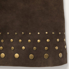 Stetson Lamb Suede Skirt with Nailheads - Flyclothing LLC