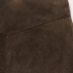 Stetson Lamb Suede Skirt with Nailheads