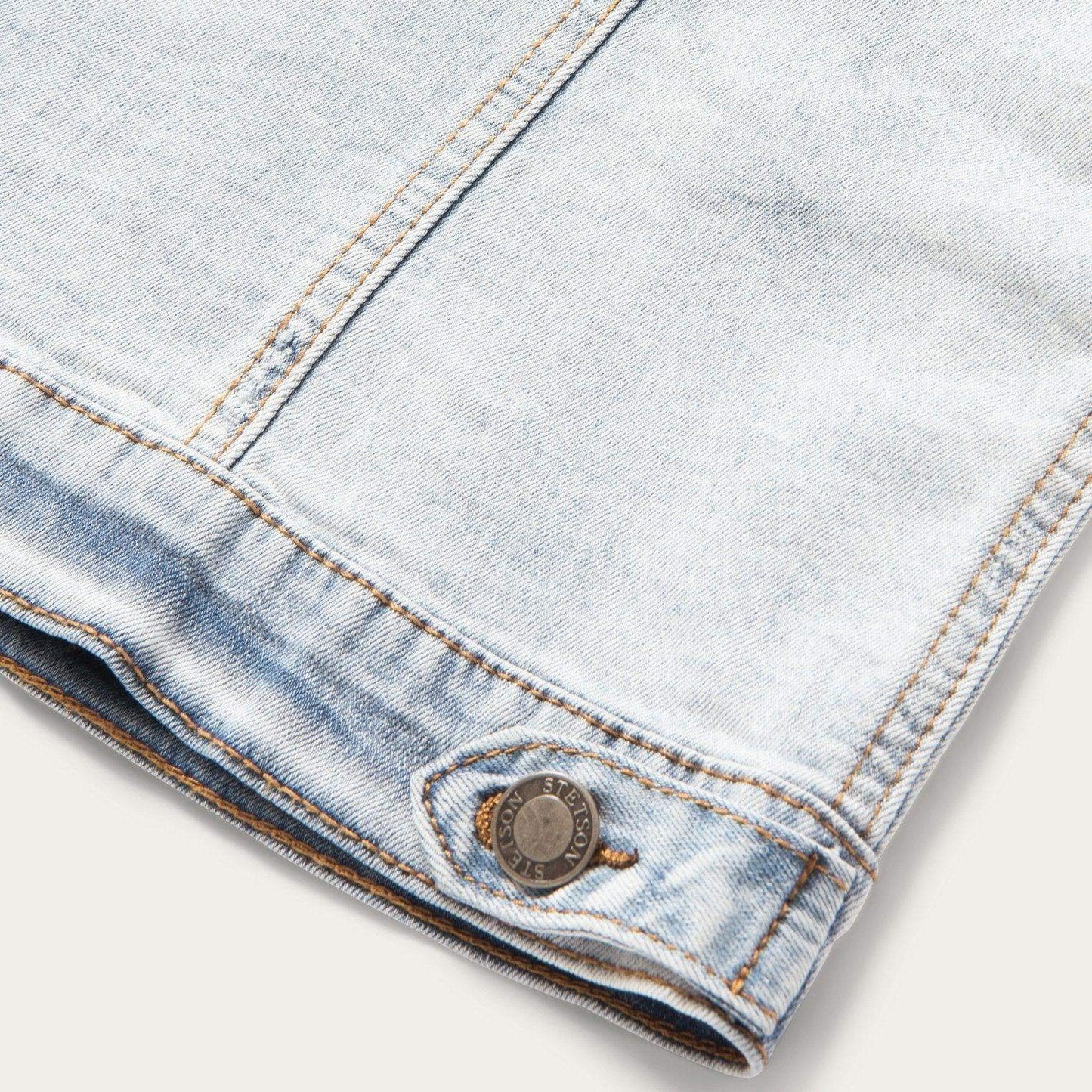 Stetson Light Wash Denim Vest - Stetson - Flyclothing LLC