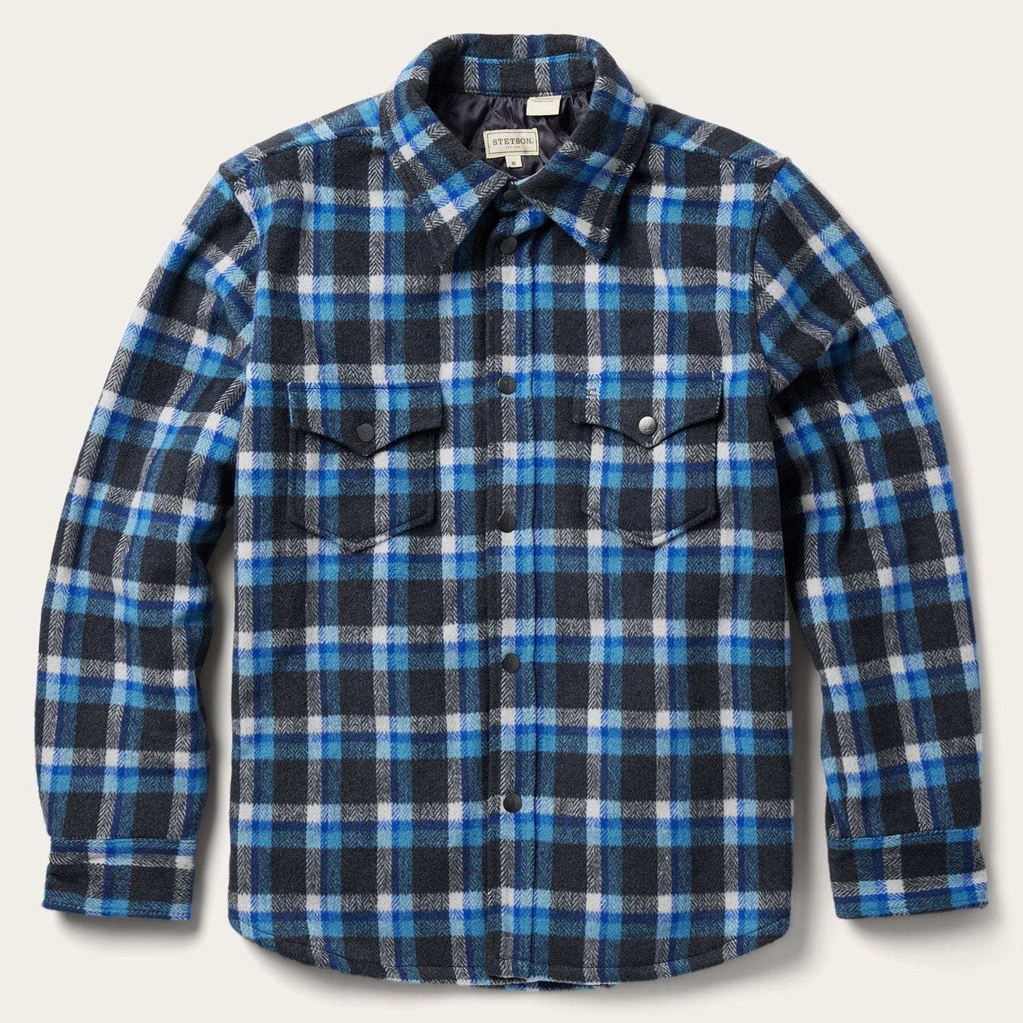 Stetson Blue Plaid Quilted Shirt Jacket - Stetson - Flyclothing LLC