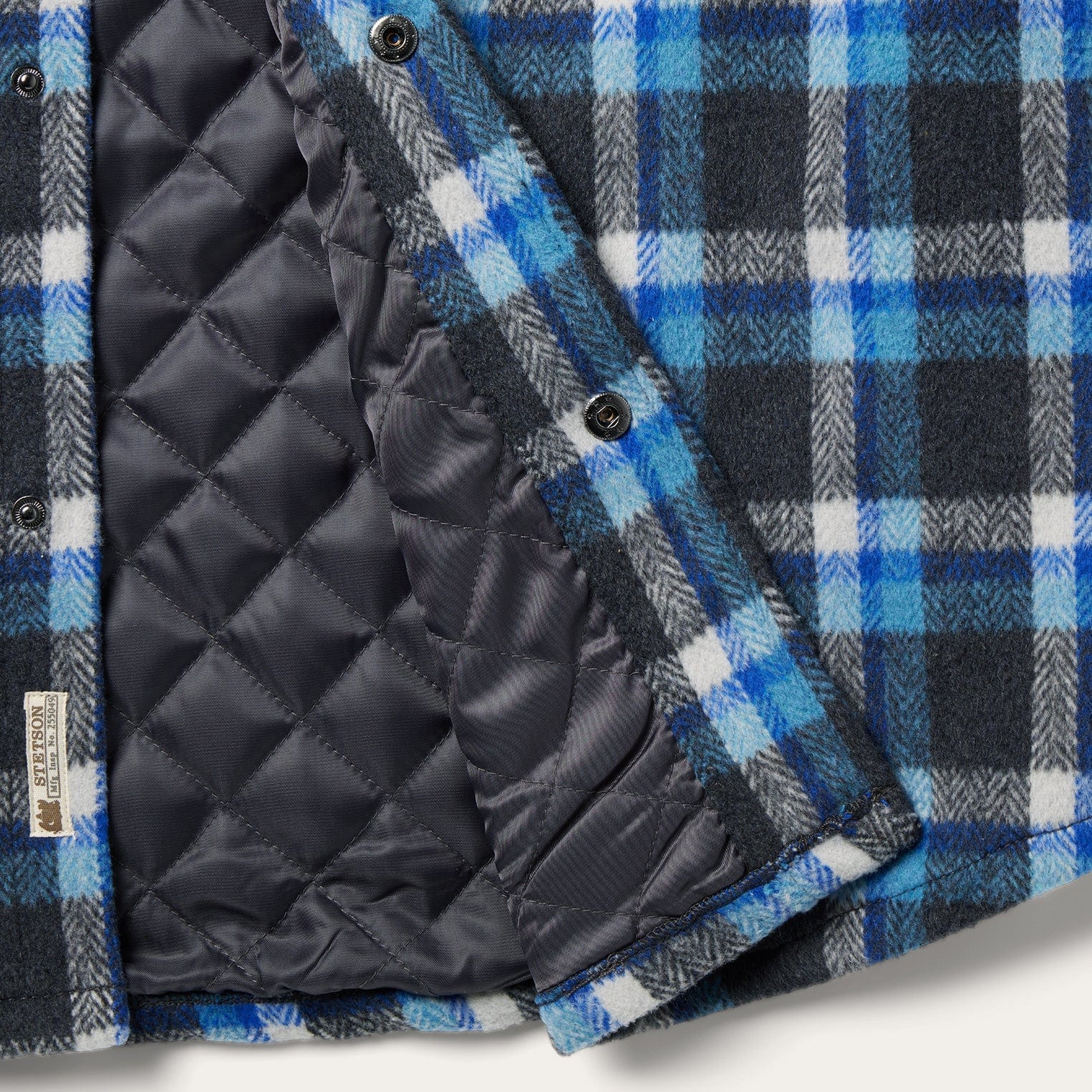 Stetson Blue Plaid Quilted Shirt Jacket