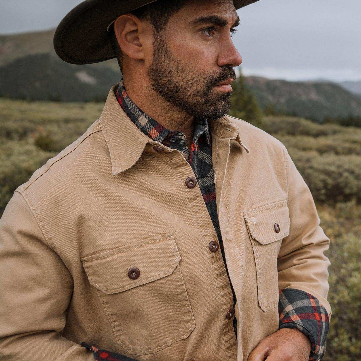 Stetson Camel Stretch Canvas Shirt Jacket - Stetson - Flyclothing LLC
