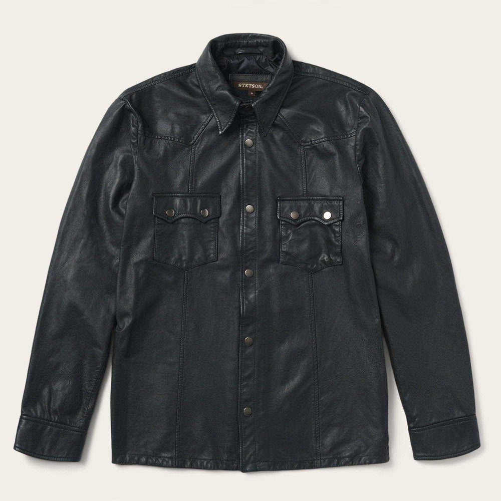 Stetson Leather Western Shirt Jacket - Stetson - Flyclothing LLC
