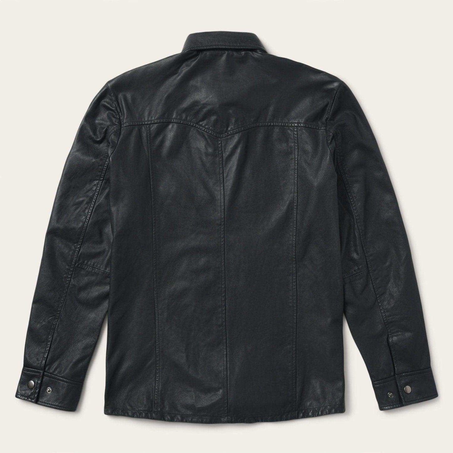 Stetson Black Leather Shirt Jacket - Stetson - Flyclothing LLC