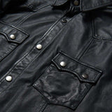 Stetson Black Leather Shirt Jacket - Stetson - Flyclothing LLC