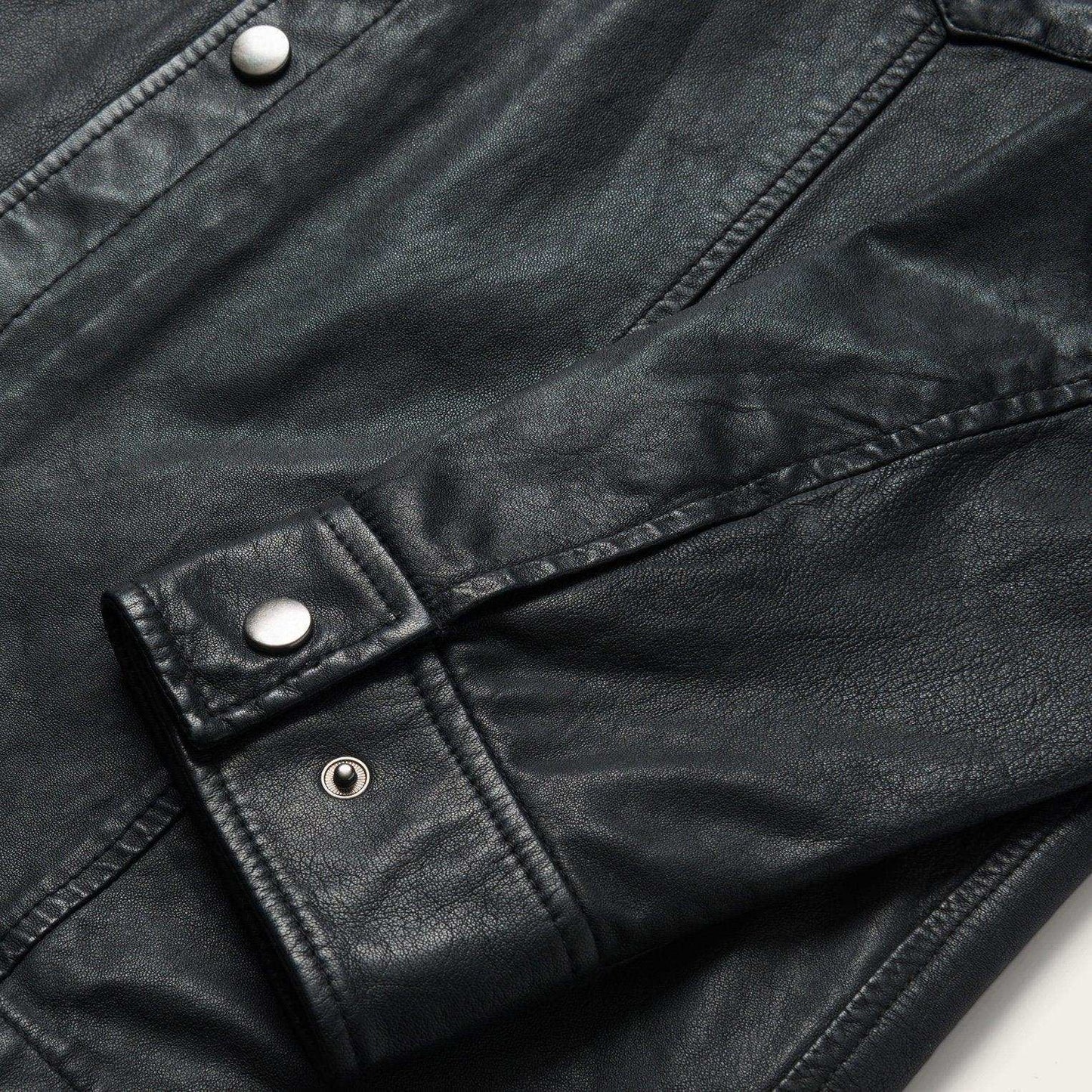 Stetson Black Leather Shirt Jacket - Stetson - Flyclothing LLC