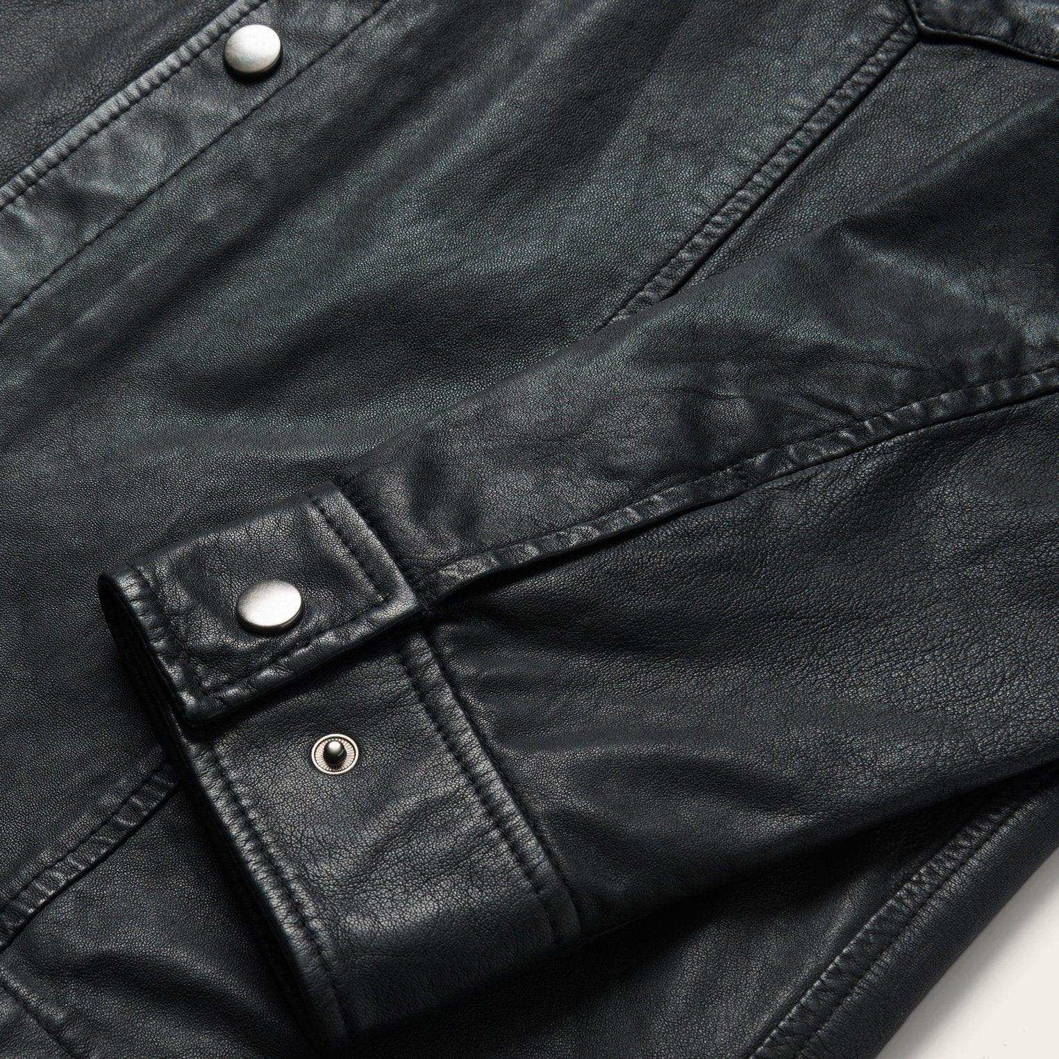 Stetson Black Leather Shirt Jacket - Stetson - Flyclothing LLC