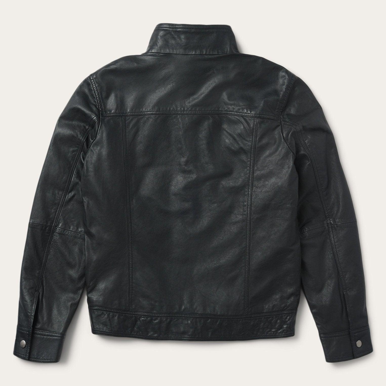 Stetson Black Leather Jacket - Flyclothing LLC