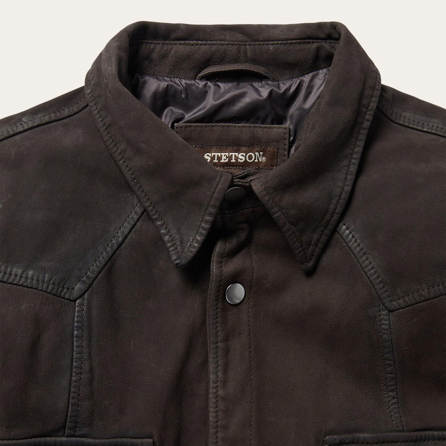 Stetson Leather Western Shirt Jacket