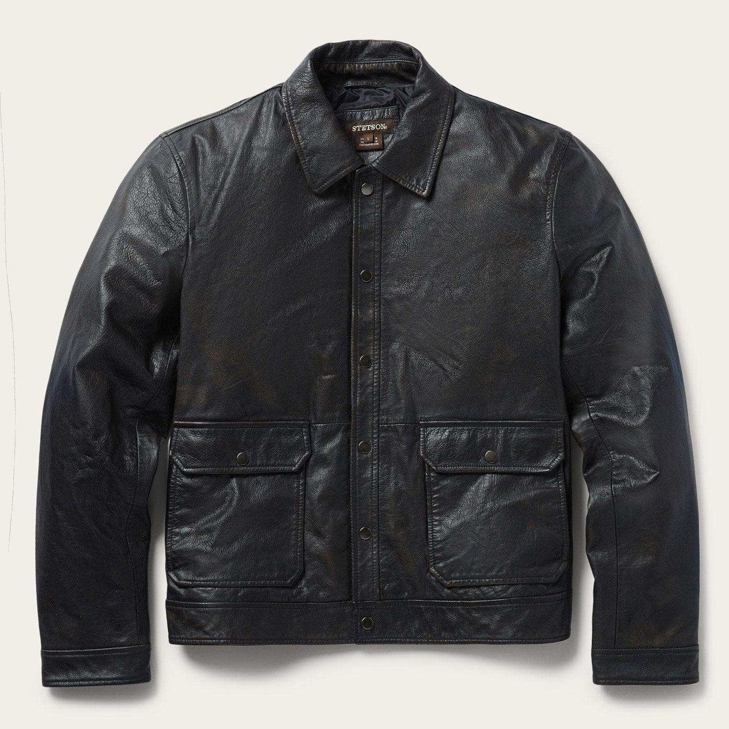 Stetson Snap Front Leather Jacket - Stetson - Flyclothing LLC