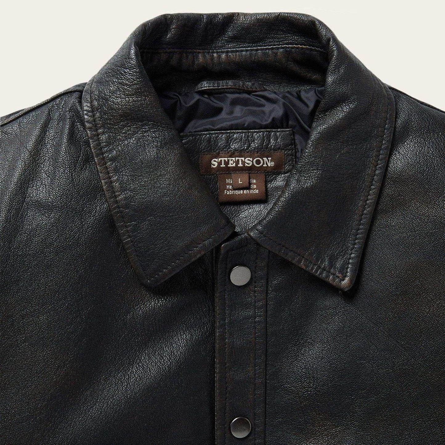 Stetson Snap Front Leather Jacket - Stetson - Flyclothing LLC