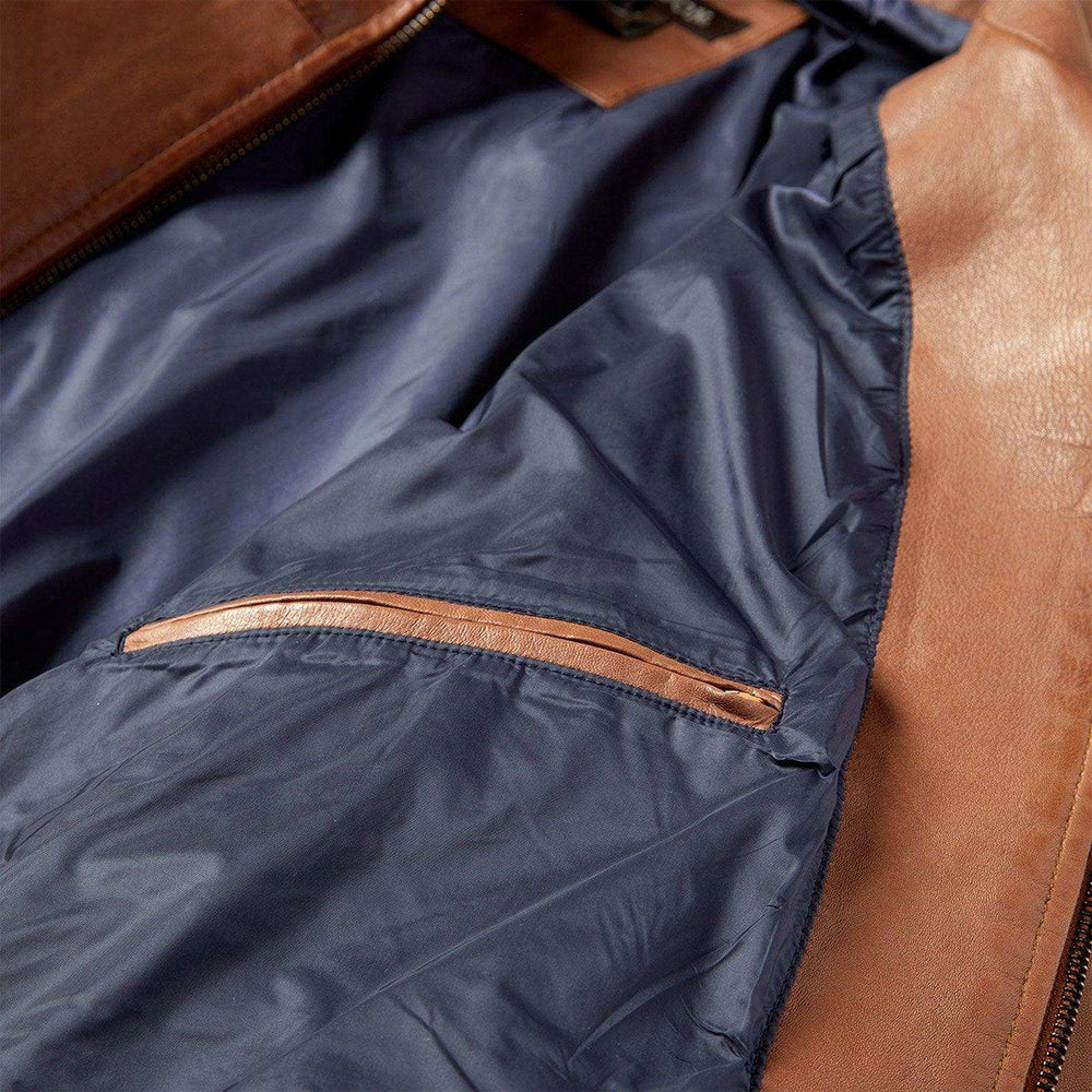 Stetson Zip-Front Lightweight Leather Jacket - Stetson - Flyclothing LLC