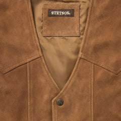 Stetson Suede Leather Snap Front Vest - Flyclothing LLC