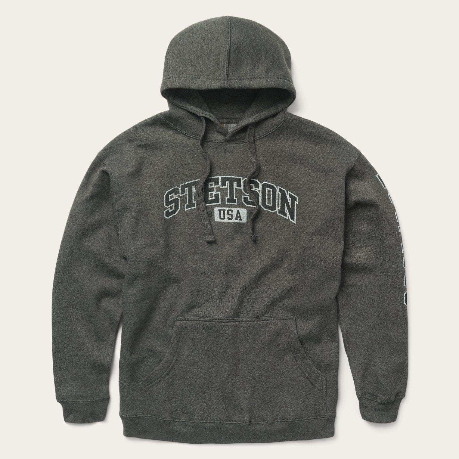 Stetson Charcoal Heather Fleece Hooded Sweatshirt - Stetson - Flyclothing LLC
