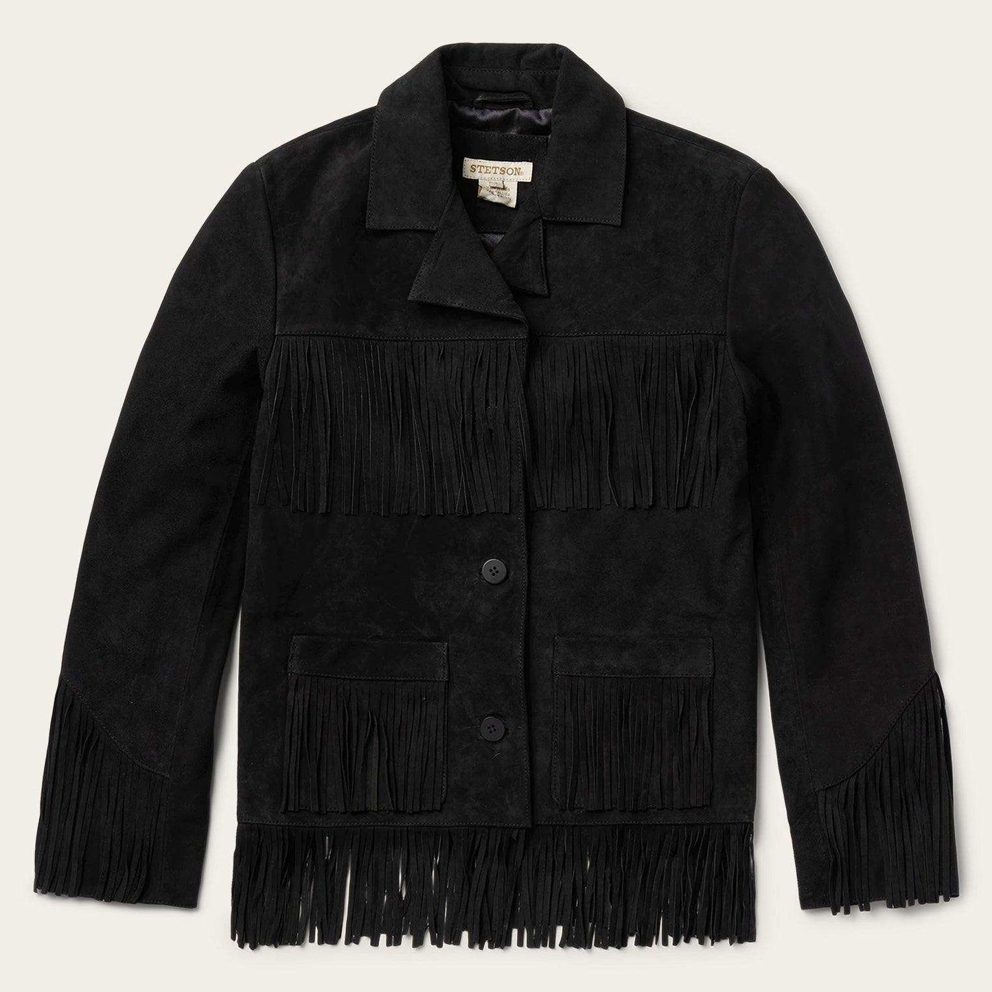 Stetson Black Fringe Suede Jacket - Stetson - Flyclothing LLC