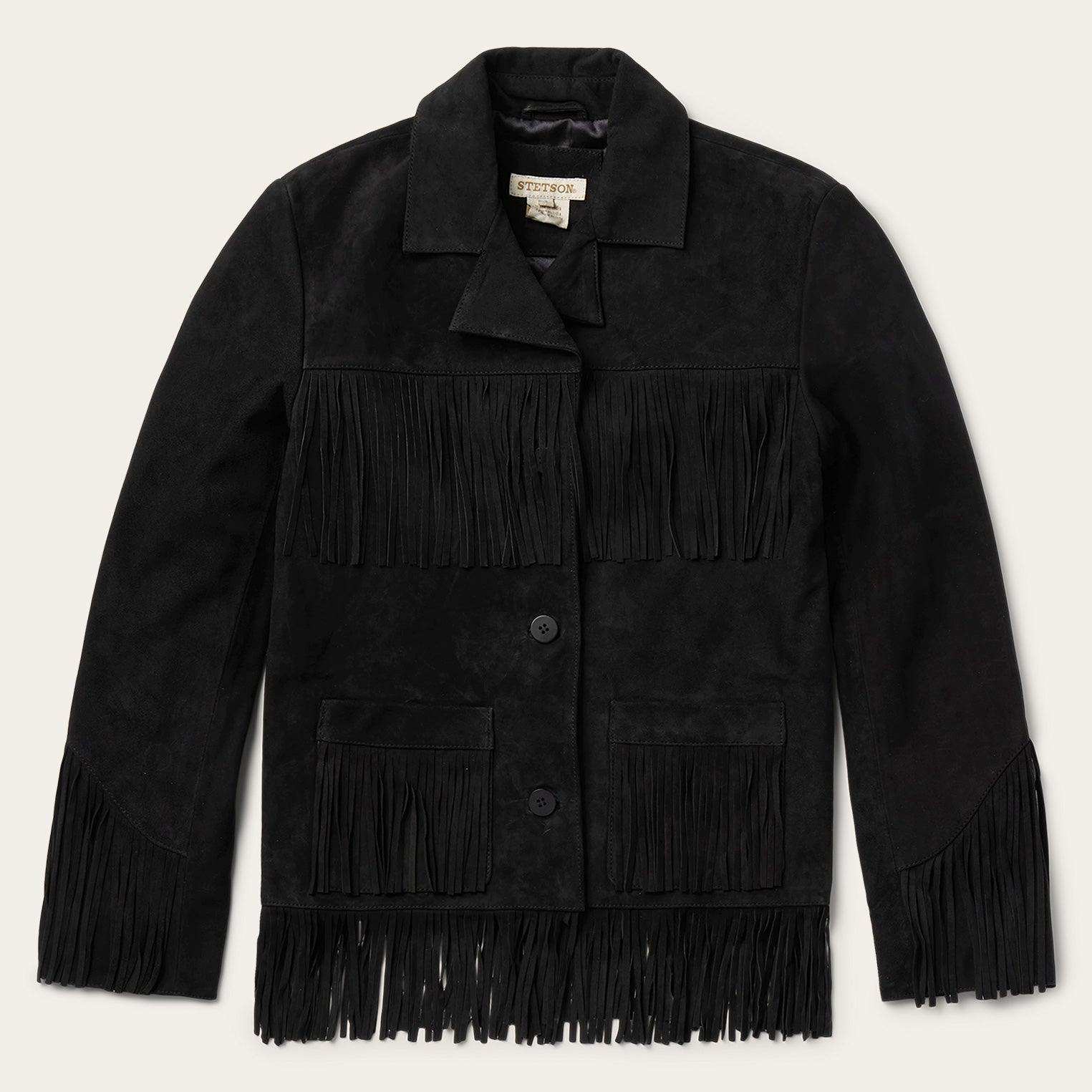 Stetson Black Fringe Suede Jacket - Stetson - Flyclothing LLC