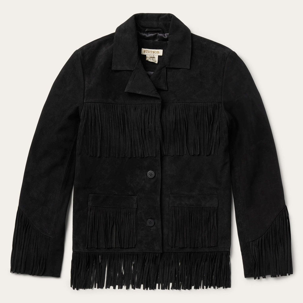 Stetson Black Fringe Suede Jacket - Stetson