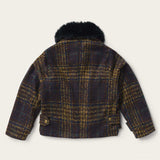 Stetson Navy BouclÃ© Plaid Oversized Coat - Stetson - Flyclothing LLC