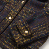 Stetson Navy BouclÃ© Plaid Oversized Coat - Stetson - Flyclothing LLC