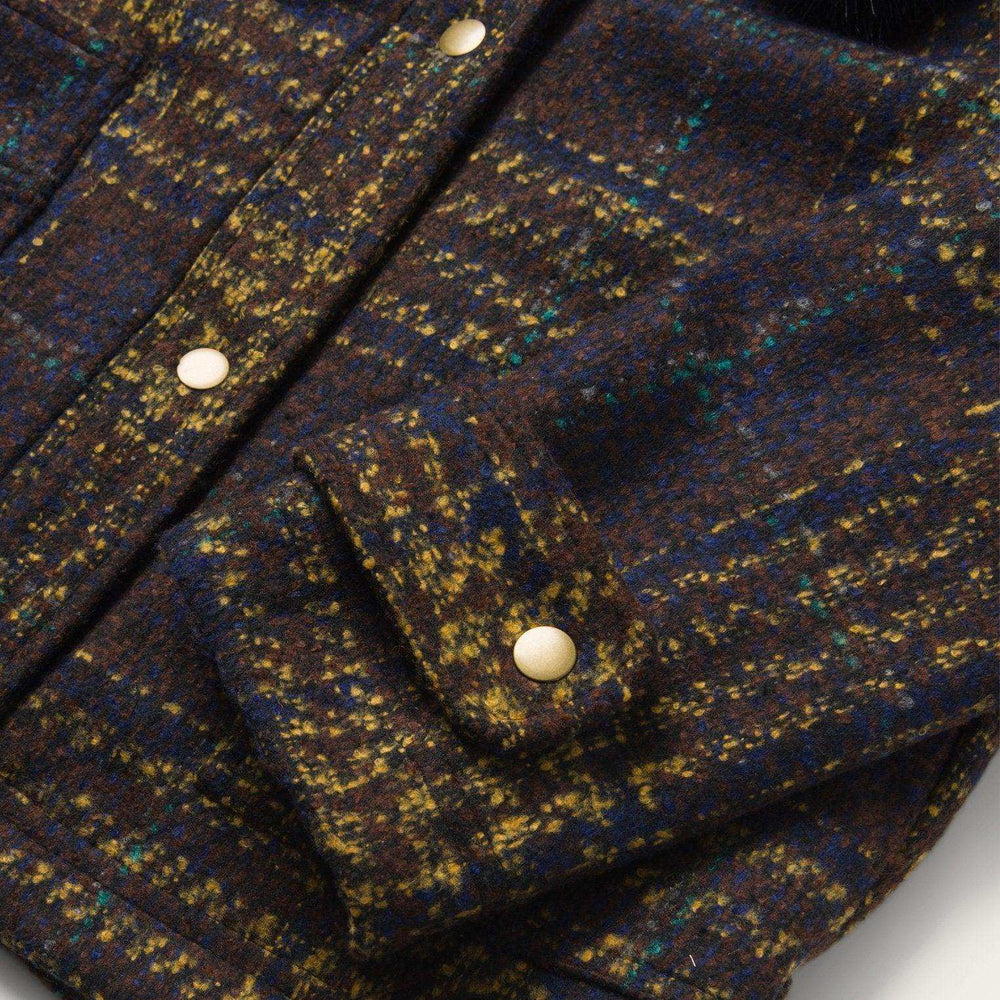 Stetson Navy BouclÃ© Plaid Oversized Coat - Stetson - Flyclothing LLC