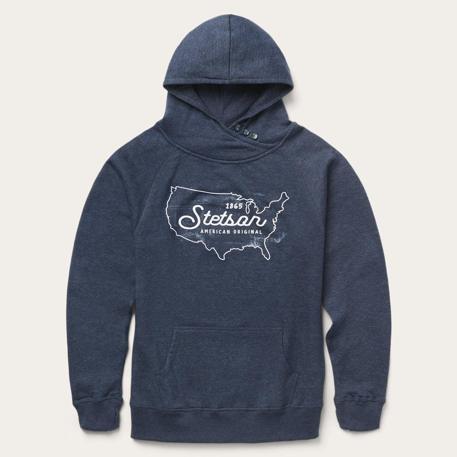 Stetson Navy Heather Fleece Knit Hooded Sweatshirt - Flyclothing LLC