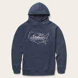 Stetson Navy Heather Fleece Knit Hooded Sweatshirt - Stetson - Flyclothing LLC