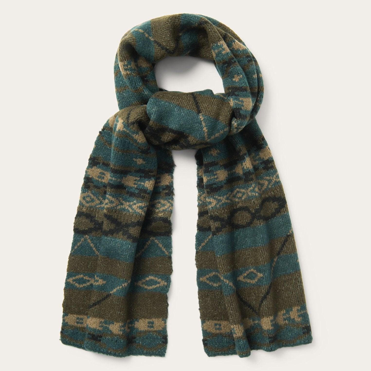 Stetson Olive Aztec Striped Scarf - Flyclothing LLC