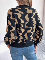 Round Neck Long Sleeve Sweater - Trendsi