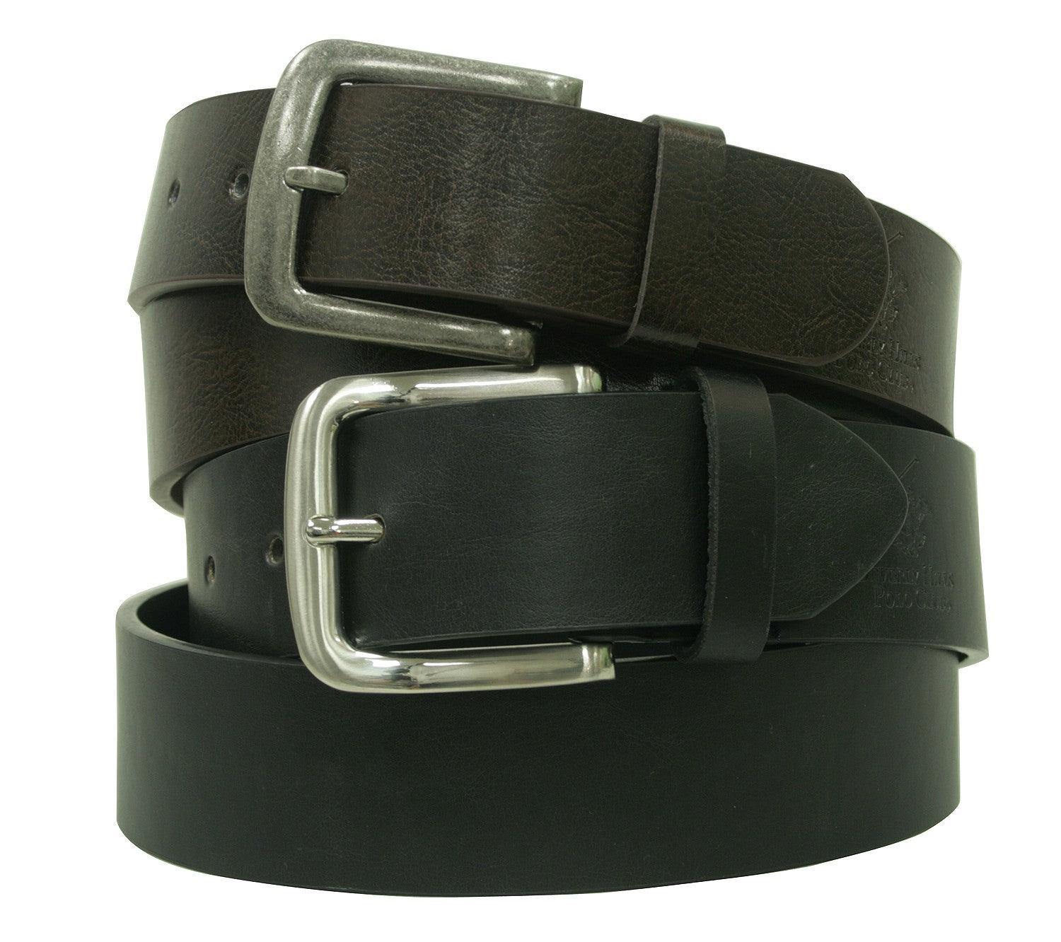 Black & Brown Twofer Leather Belt Set - Flyclothing LLC