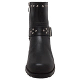 RideTecs Women's 6" Heeled Buckle Biker Boot Black - AdTec - Flyclothing LLC