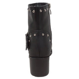 RideTecs Women's 6" Heeled Buckle Biker Boot Black - AdTec