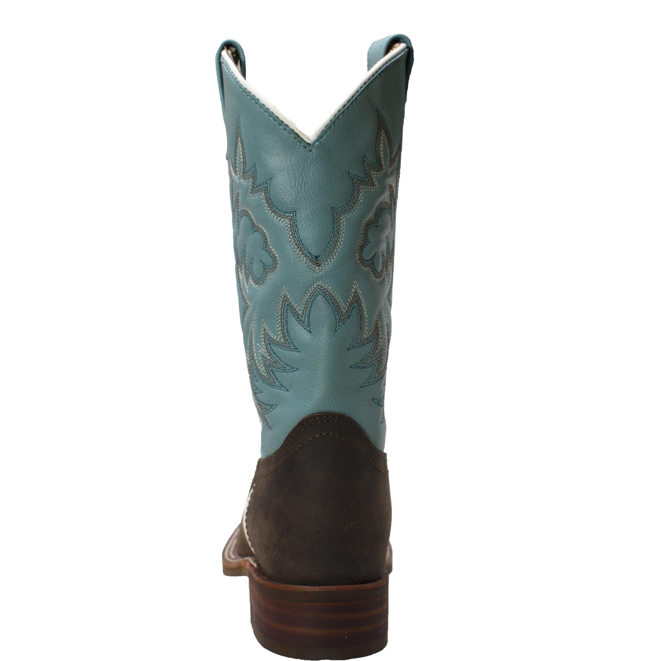 AdTec Women's 11" Western Square Toe Boots Brown/Turquoise - Flyclothing LLC