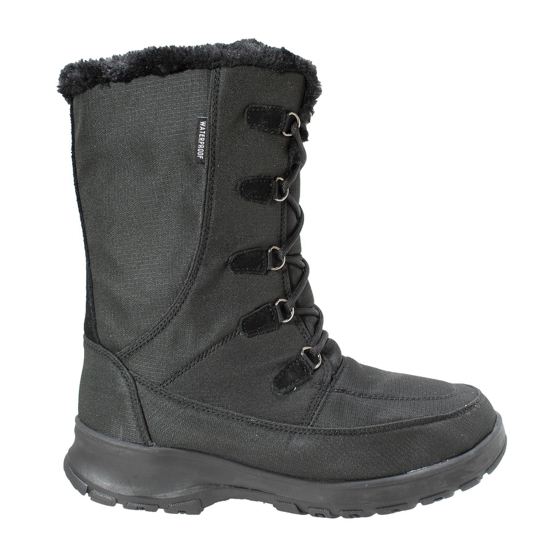 FreeShield Women's Waterproof Nylon Upper Winter Boot with Suede Trim Black - AdTec