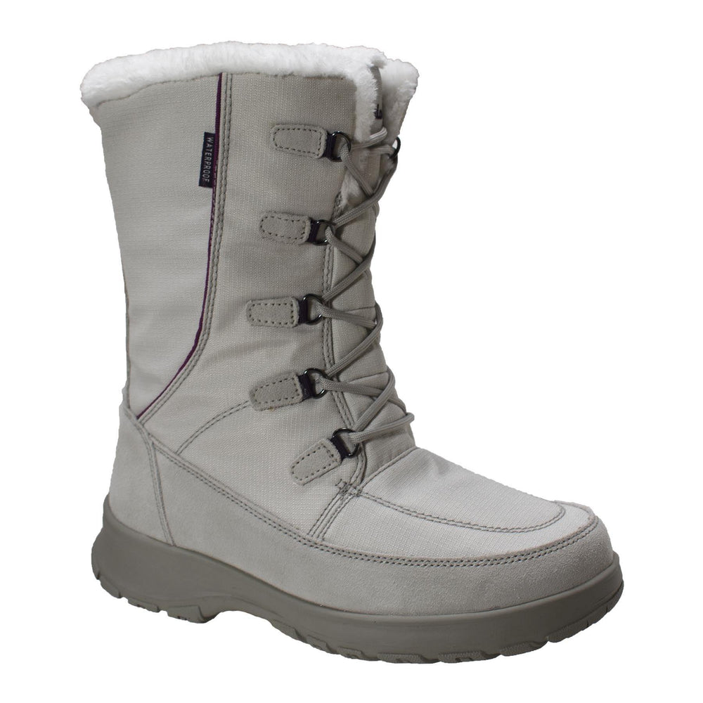 FreeShield Women's Waterproof Nylon Upper Winter Boot with Suede Trim White - AdTec
