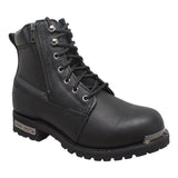 RideTecs Men's 6" Reflective Double Zipper Biker Black - RideTecs