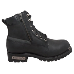 RideTecs Men's 6" Reflective Double Zipper Biker Black - RideTecs