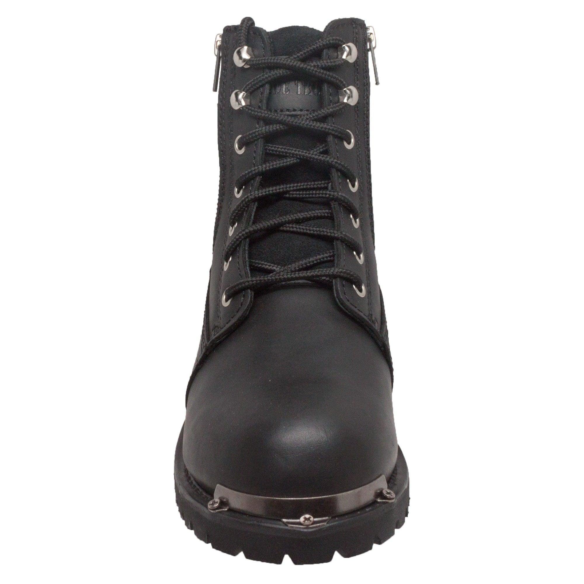 RideTecs Men's 6" Reflective Double Zipper Biker Black - RideTecs