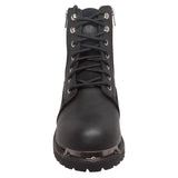 RideTecs Men's 6" Reflective Double Zipper Biker Black - RideTecs