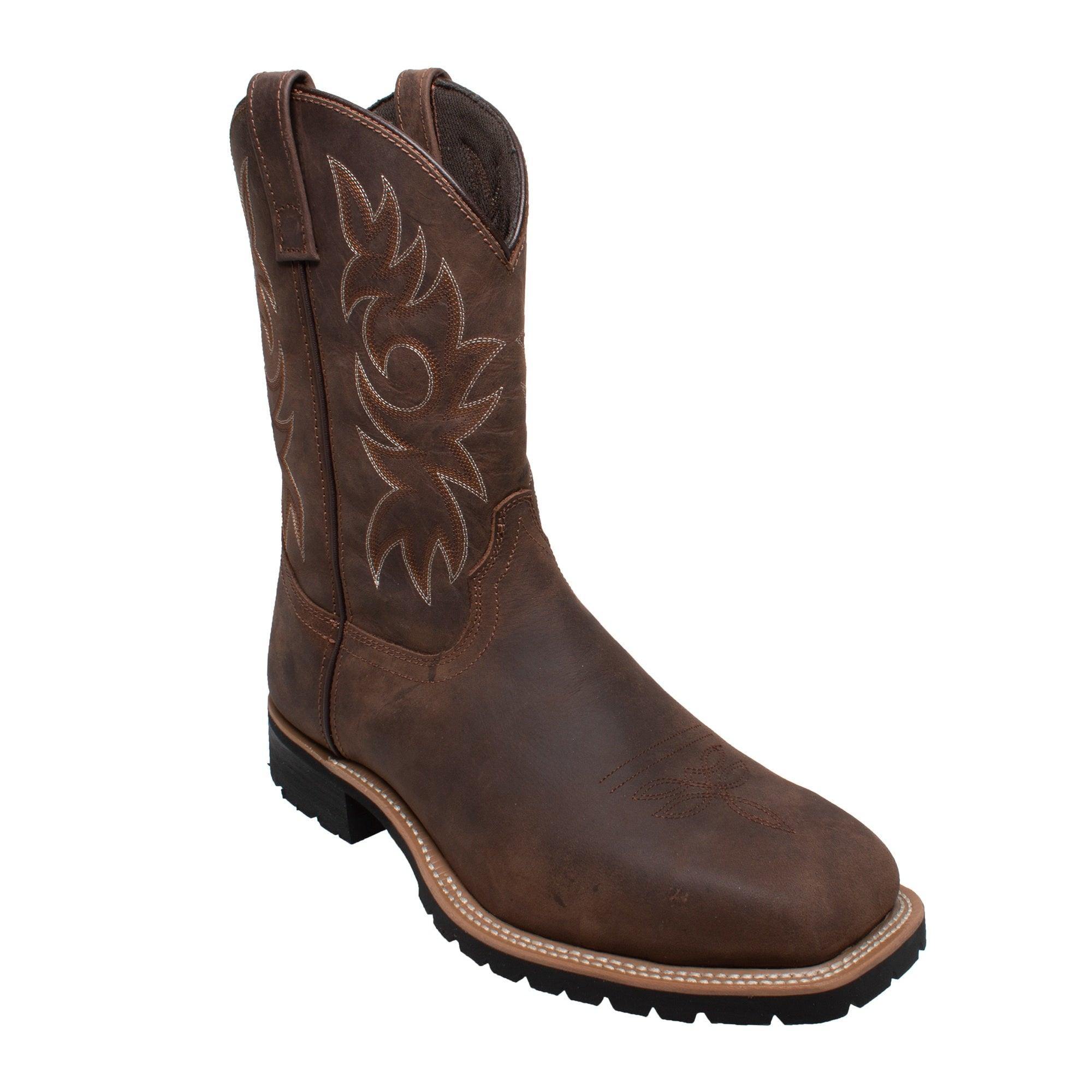 AdTec Men's 12" Steel Toe Work Western Brown - AdTec - Flyclothing LLC
