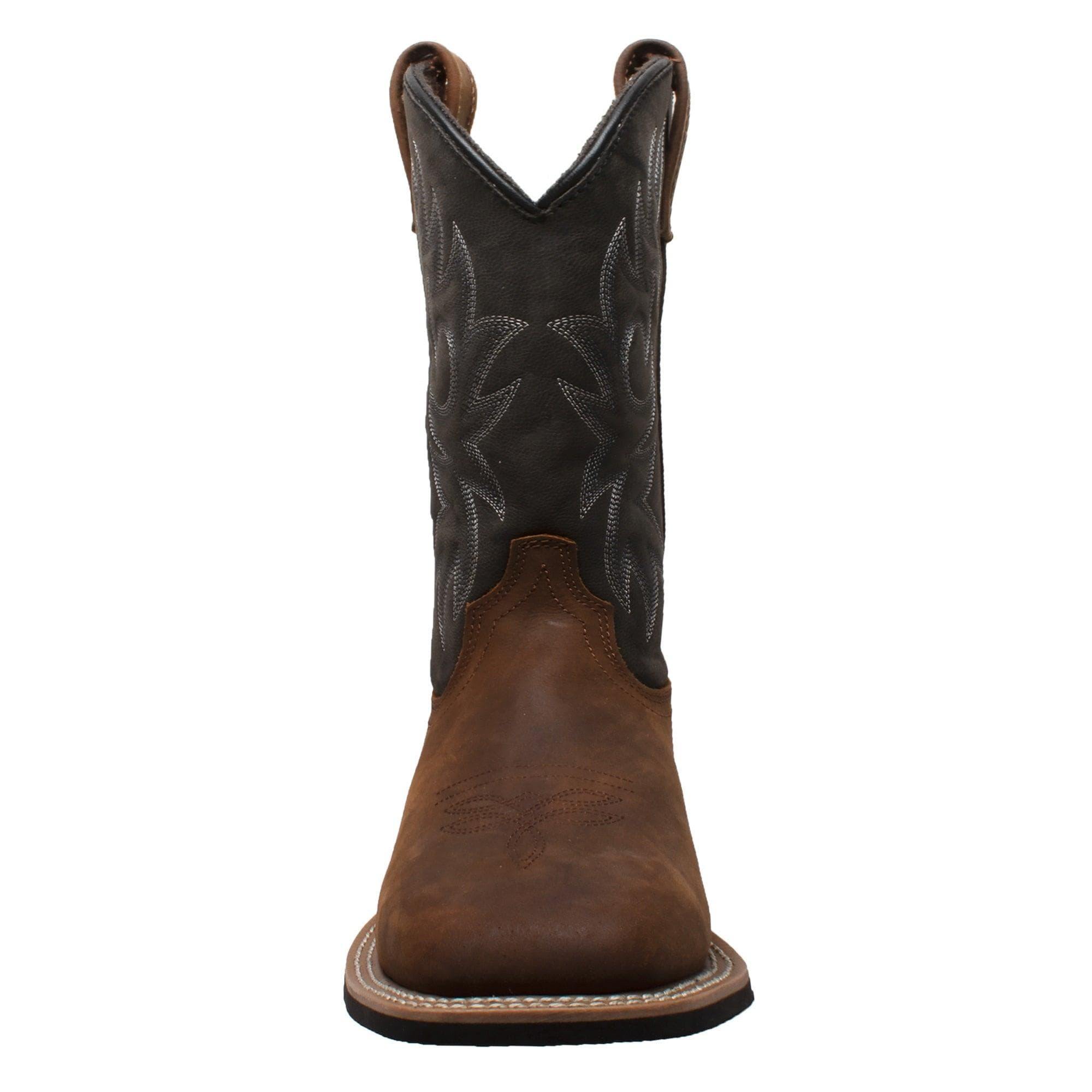 AdTec Men's 12" Work Western Square Toe Black/Brown - AdTec