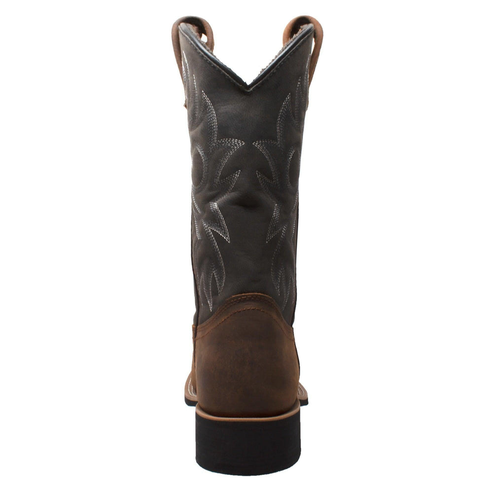 AdTec Men's 12" Work Western Square Toe Black/Brown - AdTec