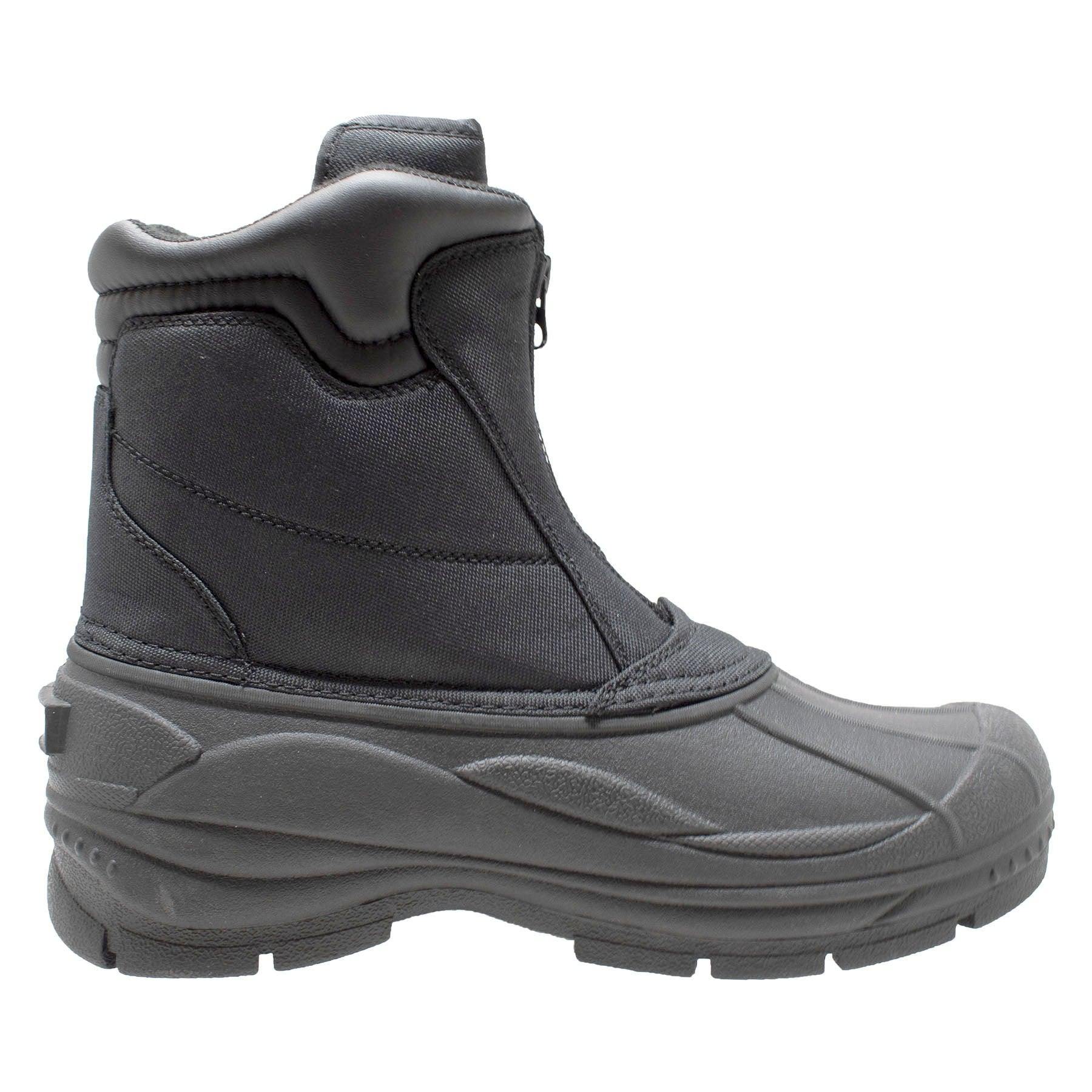 Winter Tecs Men's Durable Nylon Winter Boots Zipper Black - Flyclothing LLC