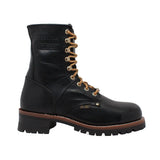 AdTec Men's 9" Waterproof Steel Toe Logger Black - AdTec