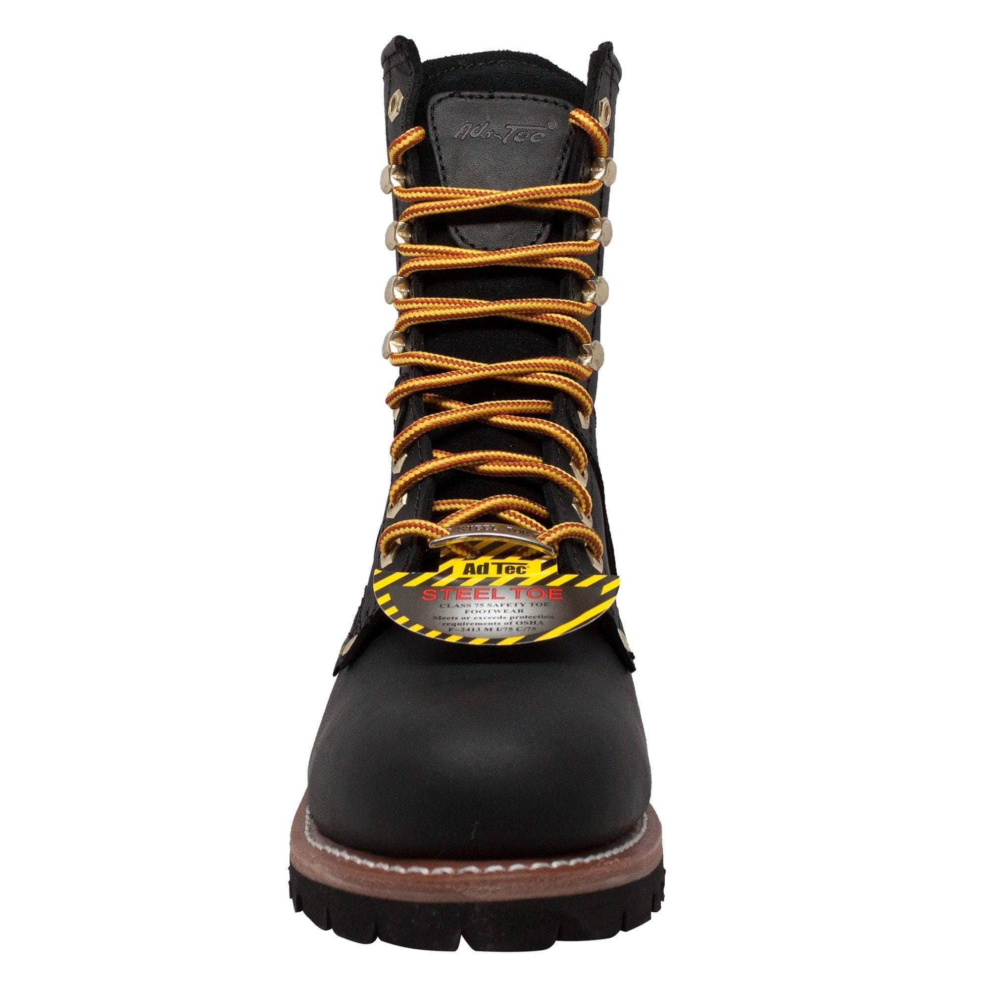 AdTec Men's 9" Waterproof Steel Toe Logger Black - AdTec - Flyclothing LLC