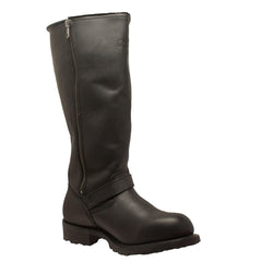 RideTecs Men's 16" Engineer Zipper Biker Boot Black - RideTecs